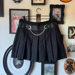 royal bones goth pleated mini skirt